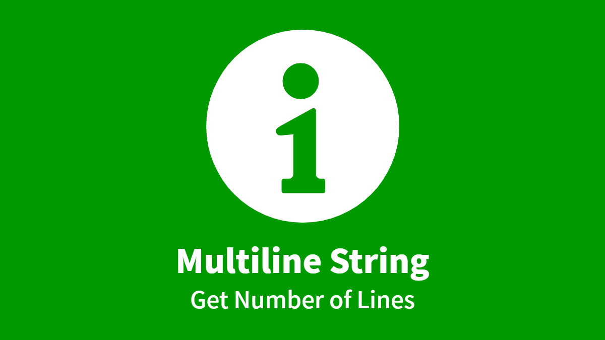 Multiline String: Get Number of Lines