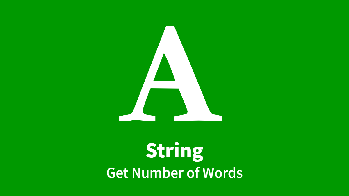 String, Get Number of Words