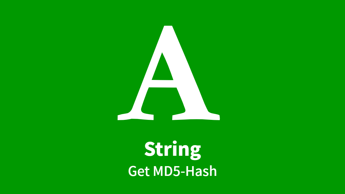 String, Get MD5-Hash