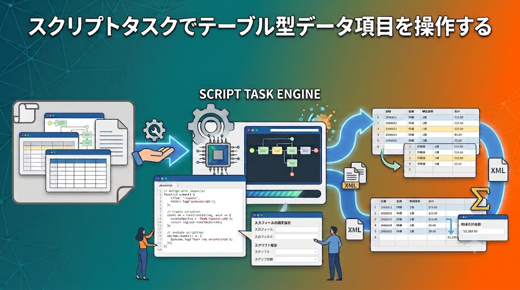 スクリプトタスクでテーブル型データ項目を操作する
