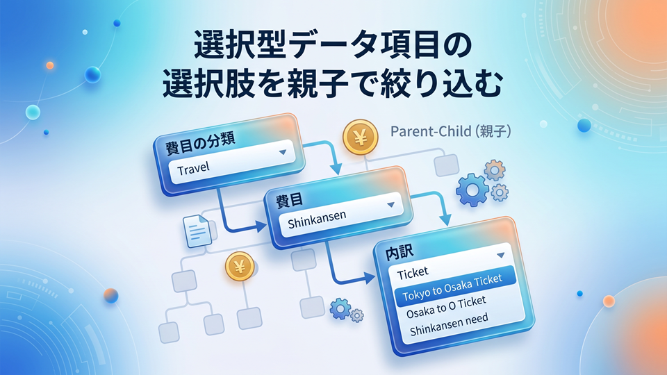 選択型データ項目の選択肢を親子で絞り込む